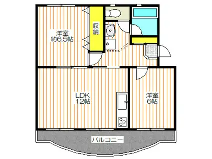 ファミリーナタマII(2LDK/1階)の間取り写真