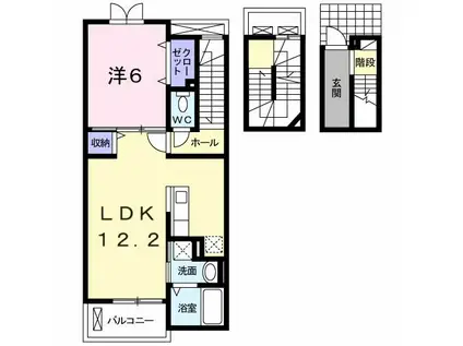 サニーレジデンス(1LDK/3階)の間取り写真