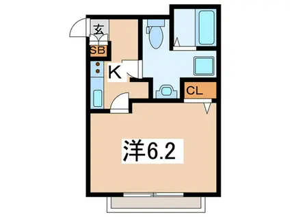 カーサフェリーチェ横浜(1K/1階)の間取り写真