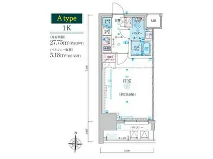リヴシティ栄参番館(1K/8階)の間取り写真