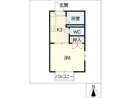 ストークハイム南小池(1K/2階)の間取り写真