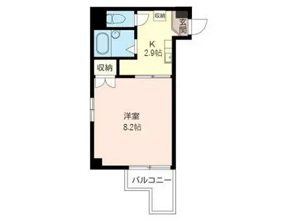 ソレイユ三和(1K/4階)の間取り写真