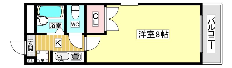 サンハイツ甲陽園(1K/3階)の間取り写真
