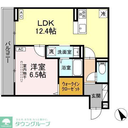 D PAINA 市場下町(1LDK/3階)の間取り写真