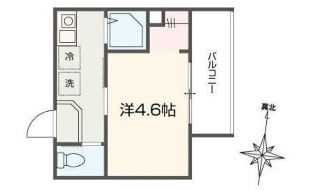 MELLAS京成小岩II(1K/2階)の間取り写真