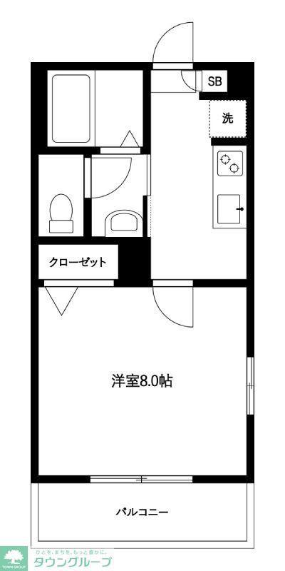 フォレットおおたか(1K/2階)の間取り写真