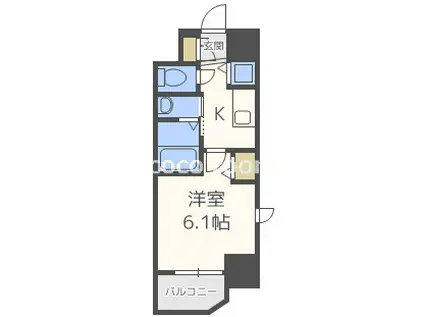 LIVECASA本町(1K/7階)の間取り写真