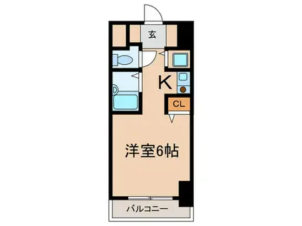 YKハイツ松の内(1K/2階)の間取り写真