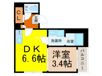 ハーモニーテラス野並X(1DK/2階)の間取り写真