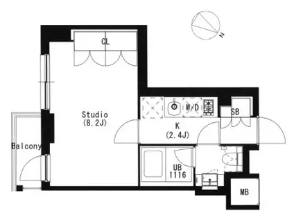 品川イーストSHINAGAWAイースト(1K/7階)の間取り写真