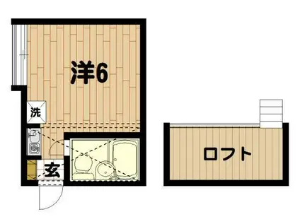 ニットコーポ山手(ワンルーム/2階)の間取り写真