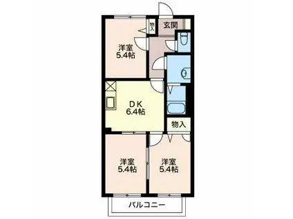 サンハイムA棟(3DK/2階)の間取り写真