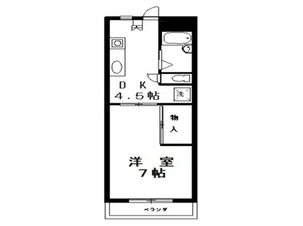 パレドール2(1DK/1階)の間取り写真