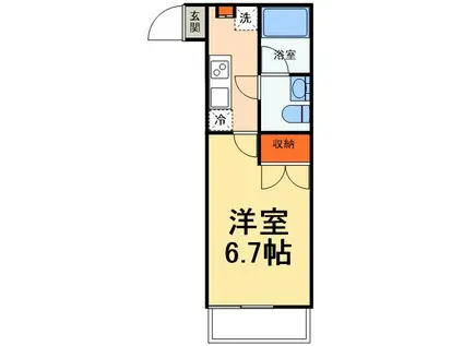 MAISON DE GRAND津田沼(1K/2階)の間取り写真