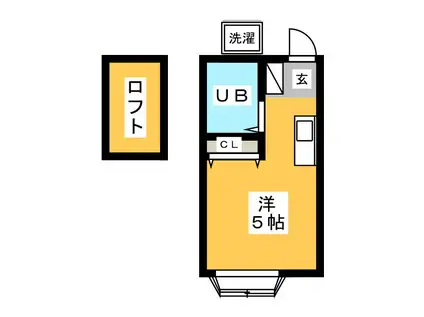 ハイツK&KIII(ワンルーム/2階)の間取り写真