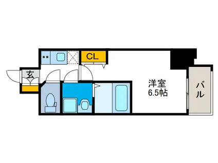 ファーストフィオーレ九条(1K/12階)の間取り写真
