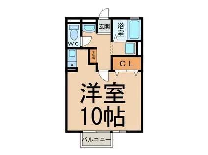 サンパレス A・B棟(ワンルーム/2階)の間取り写真