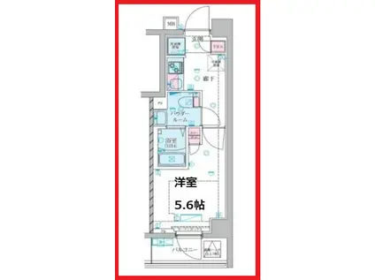 ジェノヴィア堀切菖蒲園(1K/6階)の間取り写真