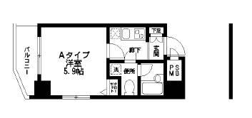 HF練馬レジデンス(1K/5階)の間取り写真