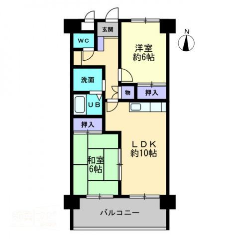 シティラック高松A(2LDK/3階)の間取り写真