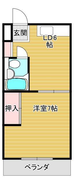 メゾン足立(1DK/3階)の間取り写真