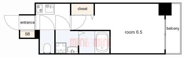 レーヴメゾン尼崎昭和通(1K/7階)の間取り写真