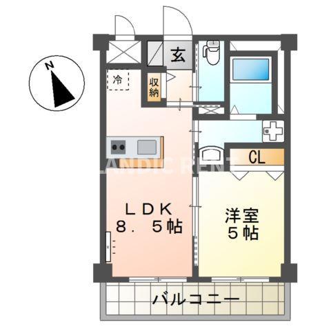 HALEKULANI(1LDK/3階)の間取り写真