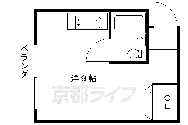 ワイメア松原(ワンルーム/4階)の間取り写真