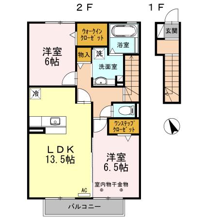AZIB(2LDK/2階)の間取り写真