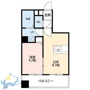 ローレル17(1LDK/4階)の間取り写真