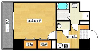 第22友建ビル(1K/6階)の間取り写真