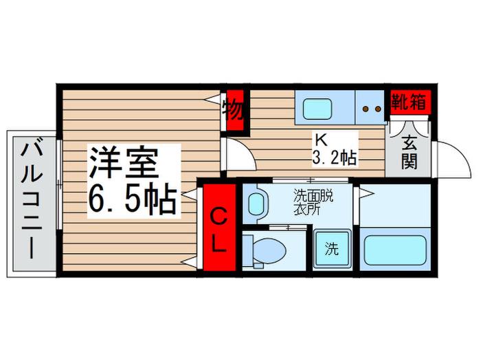 ウィル2(1K/1階)の間取り写真