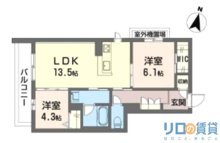 ラ メゾン デ プレズィール(2LDK/3階)の間取り写真