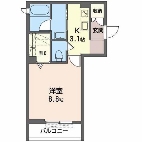 カトルパレ駅北(1K/3階)の間取り写真