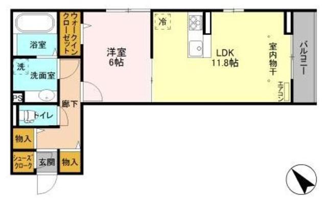 パークサイド・ハナ(1LDK/3階)の間取り写真