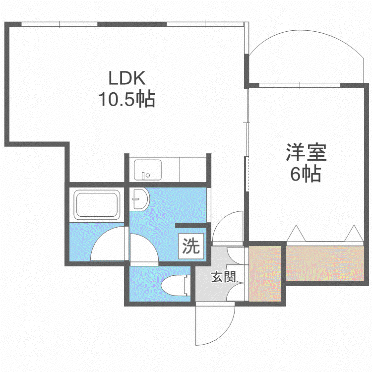 マノワール楡(1LDK/3階)の間取り写真