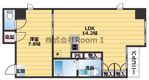 アーバンフラッツ瓦町(1LDK/5階)の間取り写真