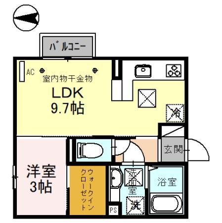 フィーカ(1LDK/1階)の間取り写真