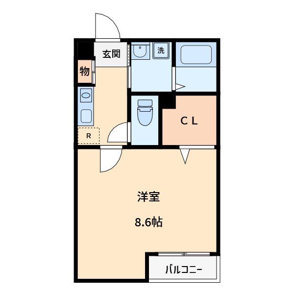 LAULEACOURT(1K/2階)の間取り写真