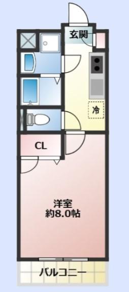 スクエア(1K/3階)の間取り写真