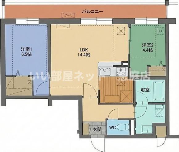 FELICIAS(2LDK/5階)の間取り写真