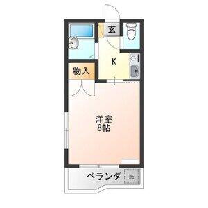 峰ヶ丘ハイツ(1K/1階)の間取り写真