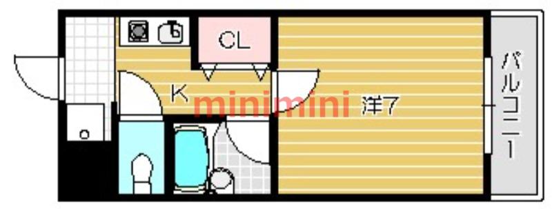 カントリー青葉ハイツ(1K/3階)の間取り写真