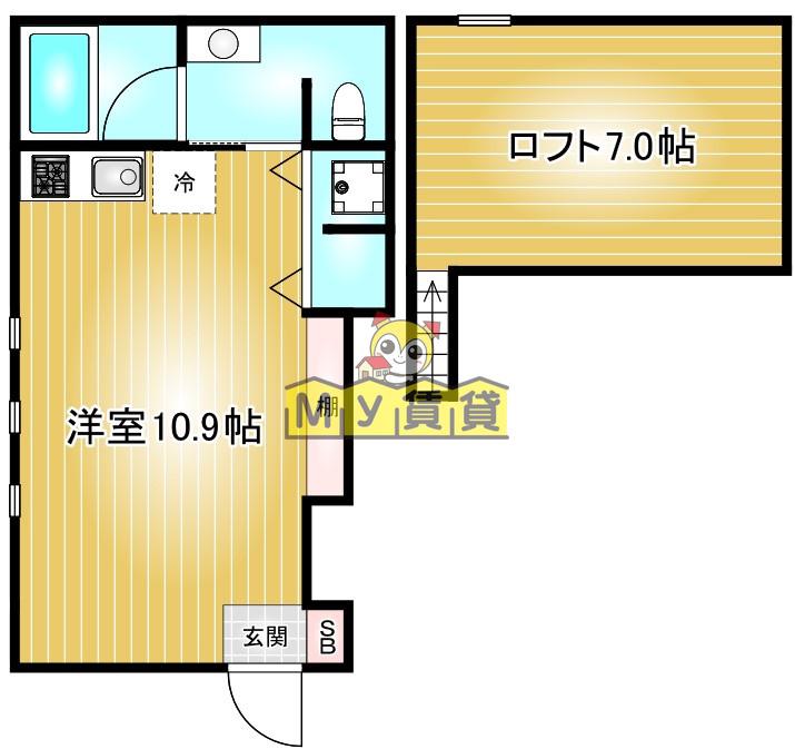 コレクション名駅西(ワンルーム/1階)の間取り写真