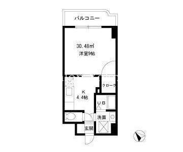 チェリーコート岡野(1K/5階)の間取り写真
