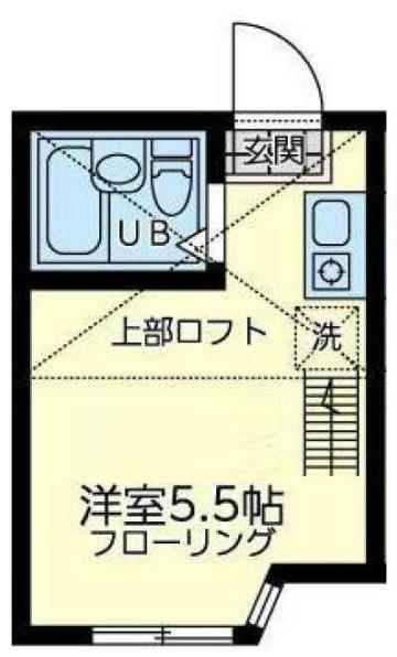 ユナイト境之谷プリンアラモード(ワンルーム/1階)の間取り写真