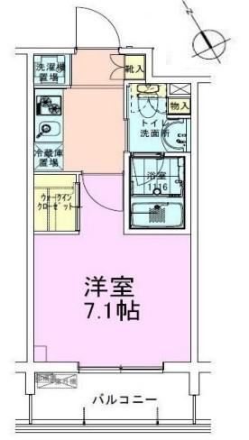 門前仲町レジデンス参番館(1K/2階)の間取り写真