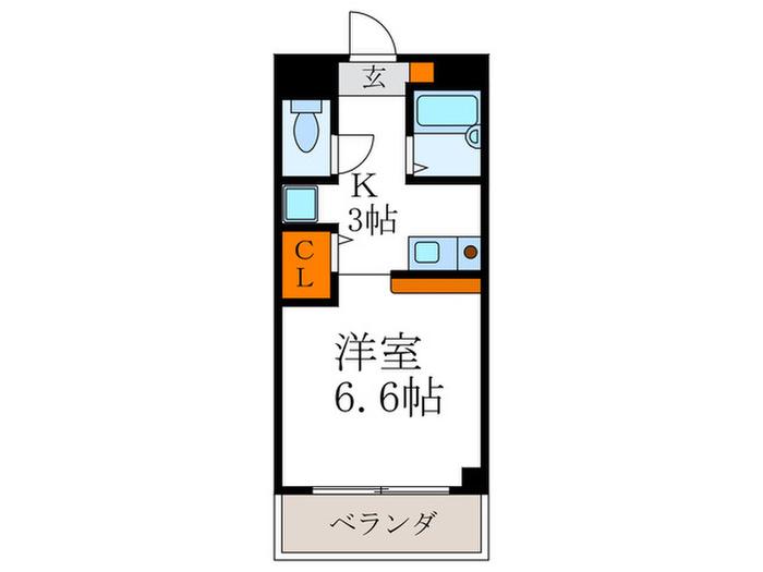 コンフォール辻本(1K/3階)の間取り写真