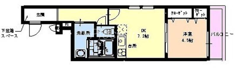 フジパレス神崎川3番館(1DK/1階)の間取り写真