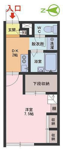 パレーゼ丸山(1DK/1階)の間取り写真